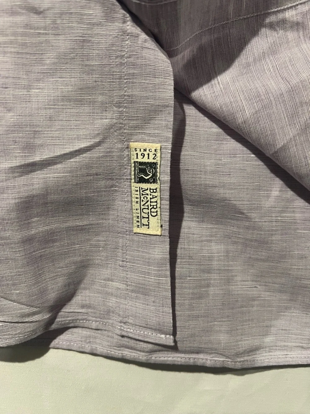 J.Crew Shirt Men’s XL Purple Lavender Linen Cotton Baird McNutt Slim Fit